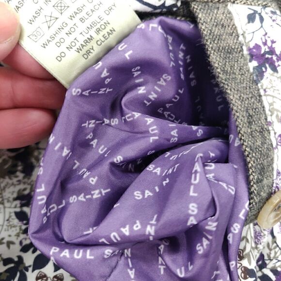 Paul Saint Brown Gray 100% cotton button down blazer suit jacket size L - Picture 7 of 11